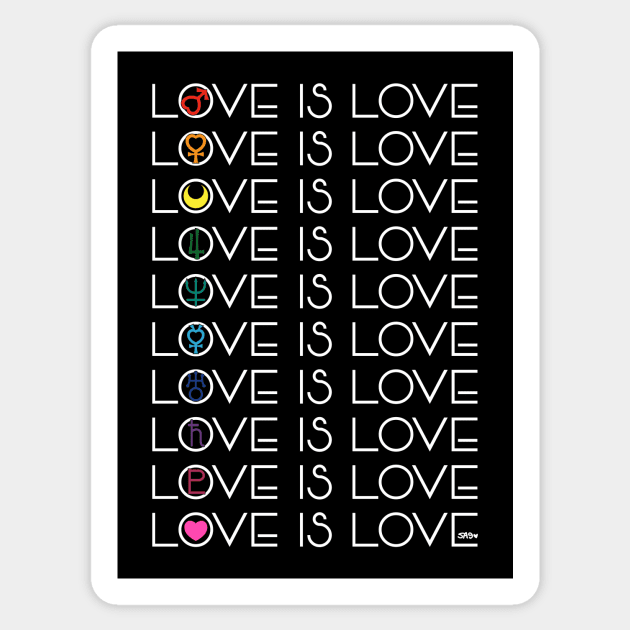 Love is Love x Sailormoon - Dark Sticker by meownarchy